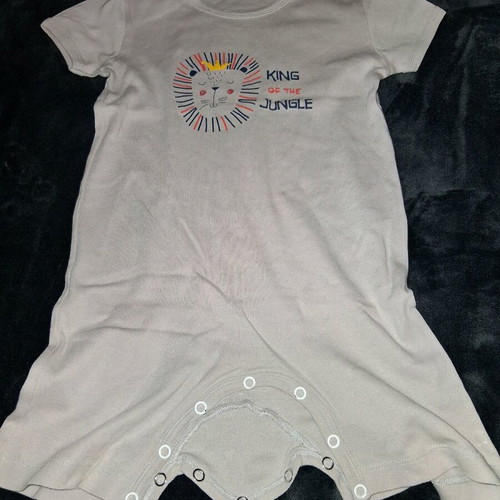 Summer one-piece pajamas size 104 like new, gray and blue, unisex