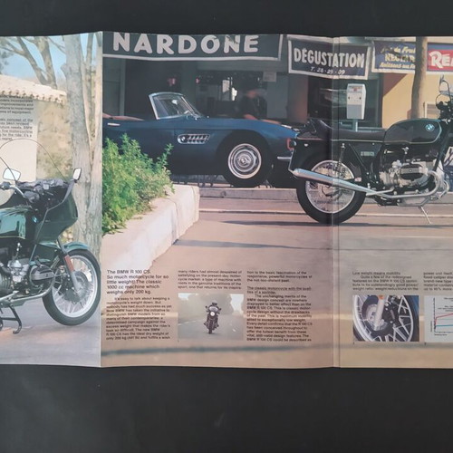 BMW 1981 motorcycle brochure used, models R100RS, R80GS
