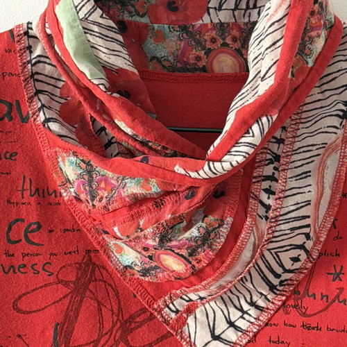 Desigual red top with sequins like new, size medium