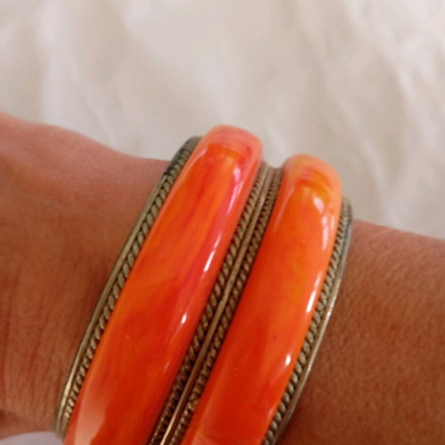 Bracelet from Tunisia, orange color