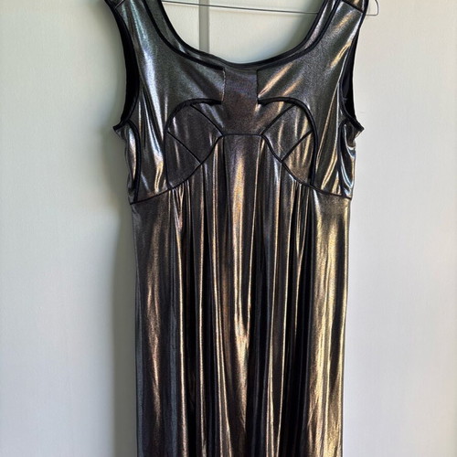 Wave Gallery women's dress XS metallic anthracite silver like new