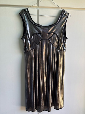 Wave Gallery women's dress XS metallic anthracite silver like new