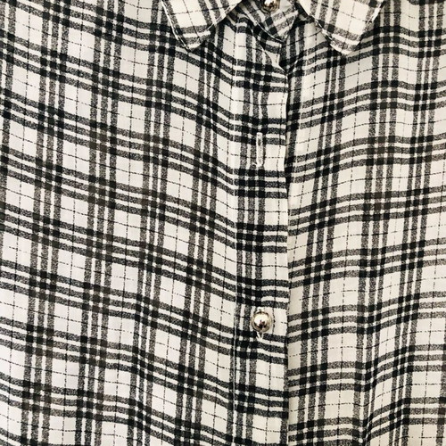 Long transparent shirt XL like new, black and white