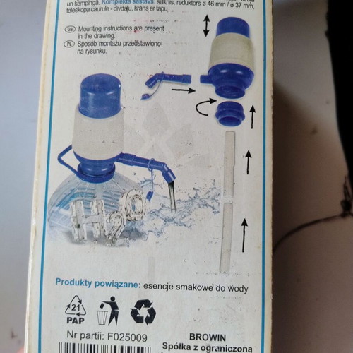 Browin manual water pump for large bottles