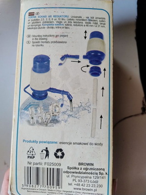 Browin manual water pump for large bottles