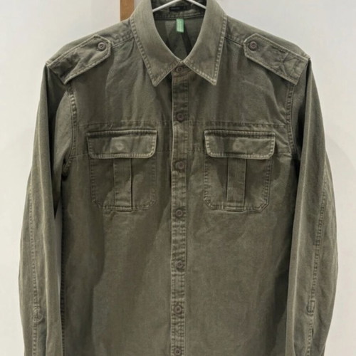 Benetton shirt-jacket khaki like new, size M