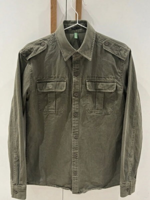 Benetton πουκάμισο-ζακέτα χακί σαν καινούργιο, μέγεθος M