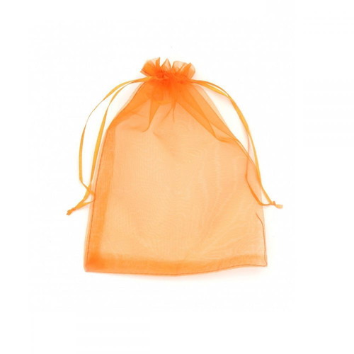 Gift pouch fabric orange new 14 x 10 cm