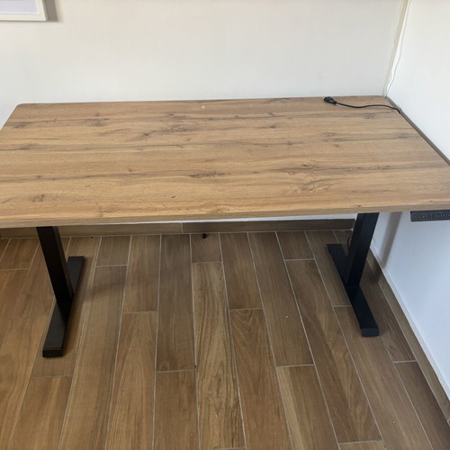 Cama Meble Moon Wooden Gaming Desk with Adjustable Height Black/Wotan 150x80x72cm like new