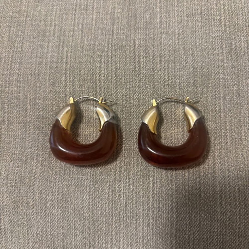 Tortoise earrings used with gold detail brown