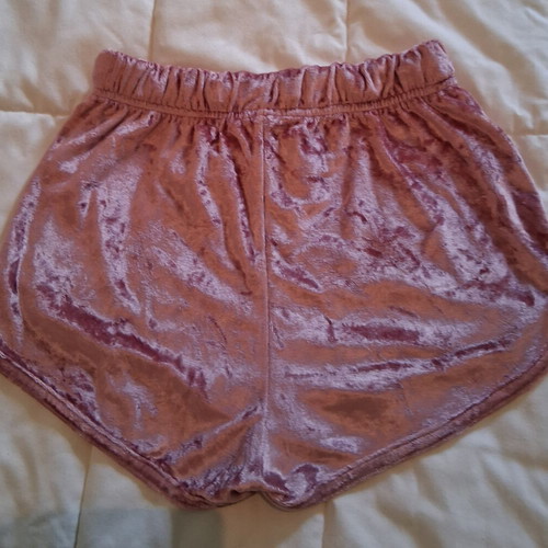 Bershka velour shorts used, pink, size XS