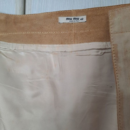 Miu Miu leather skirt beige size M like new