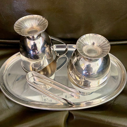 Silver-plated vintage serving set used