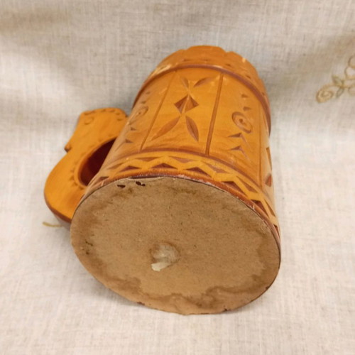Wooden carved cup used, large size