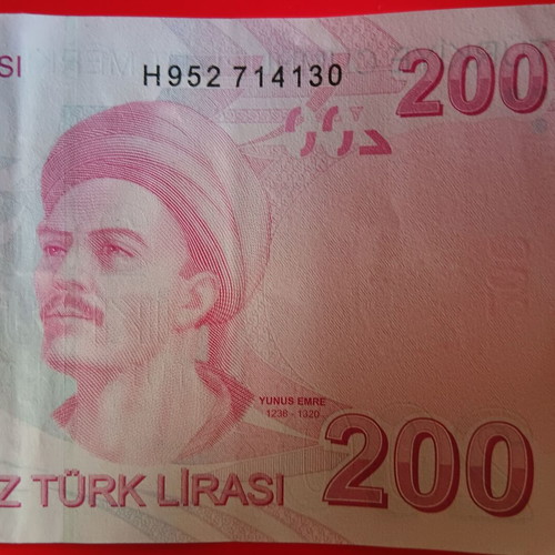 Lot 295 Turkish lira banknotes used