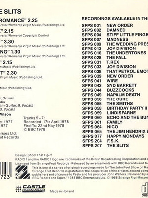 The Slits The Peel Sessions CD used, punk