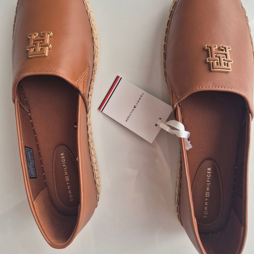 Tommy Hilfiger leather espadrilles size 40, brown