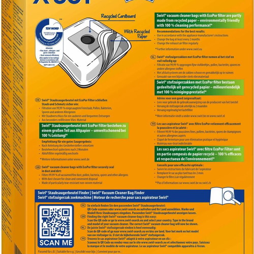 Swirl X351 vacuum cleaner bags new, pack of 5