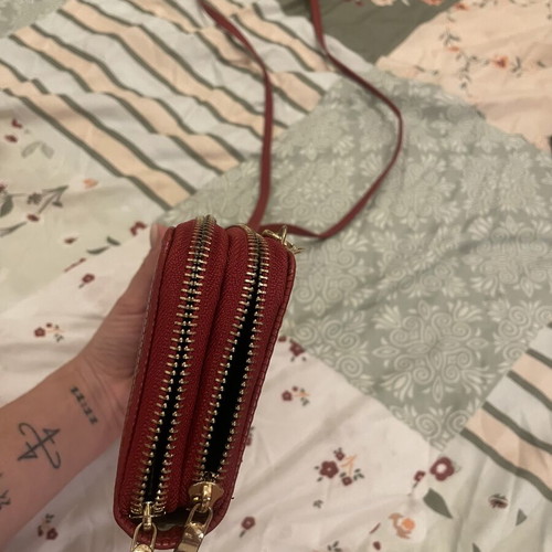 Women's crossbody bag red, new, convertible to wallet