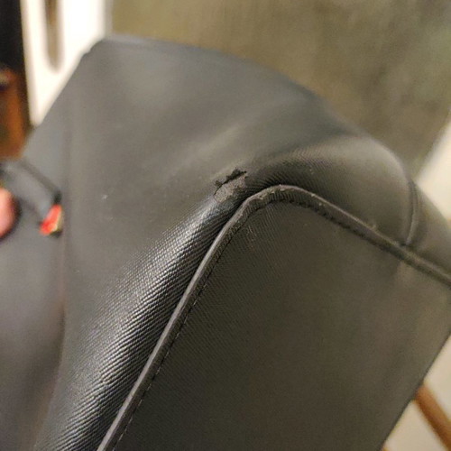 Caprisa shopping bag used, shoulder, black with red heart detail