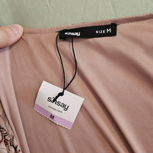 Sinsay boho mini dress, pink, size M