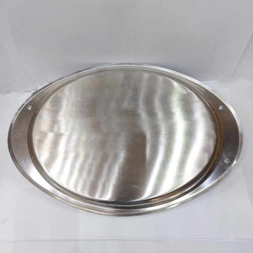 Serving tray used inox with 24k gold details
