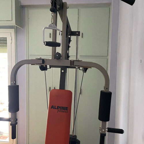 Alpine G41 fitness machine used with 3 handles and adjustable weights