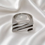 Handmade 925 silver ring with zircon