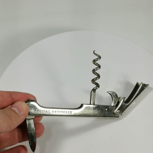 Hennessy Cognac vintage corkscrew bottle opener used
