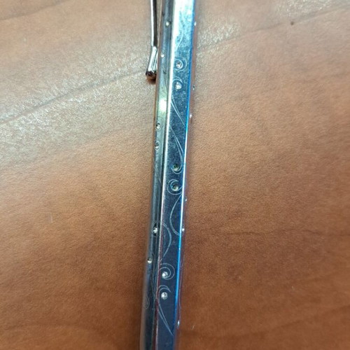 Caran d Ache silver pen like new with Swarovski stones