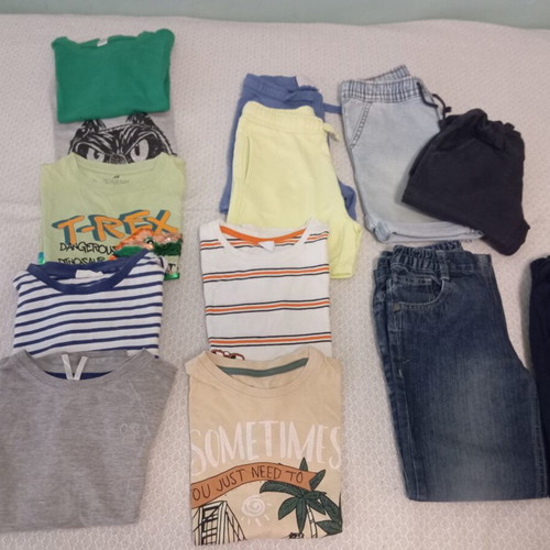 Boys' clothing used, pack of 13 pieces for 5-6 years old, multicolor