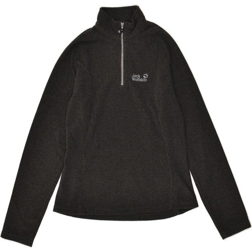 Jack Wolfskin womens zip neck fleece jumper Small grey like new