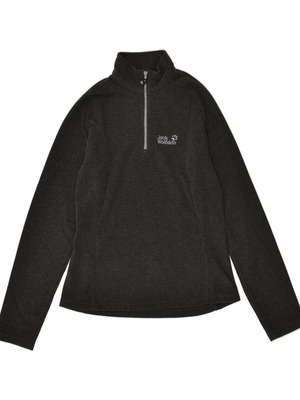 Jack Wolfskin womens zip neck fleece jumper Small grey like new