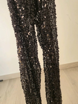 Stradivarius pants black transparent with sequins like new