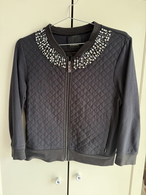 Pinko jacket like new, black with embellishments and zip pockets