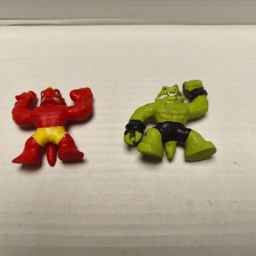 Wrestler figures used, pack of 2, rubber