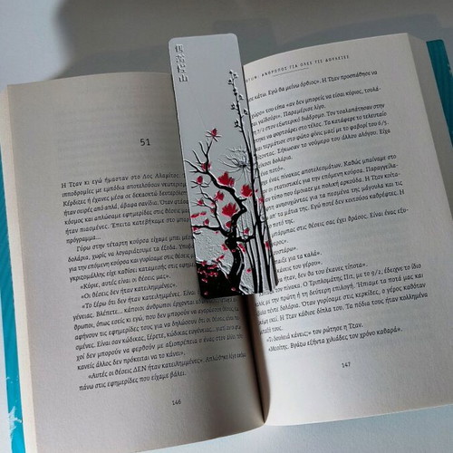 3D Printed Hueforge Japan Red Blossoms Bookmarks new