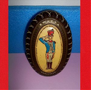 Παλιό Μεταλλικό Κουτί Σοκολάτας Δανίαςμε Καπάκι, Οβάλ Σχήματος, 1940, Vintage, (Kwatta / Ovalettes).