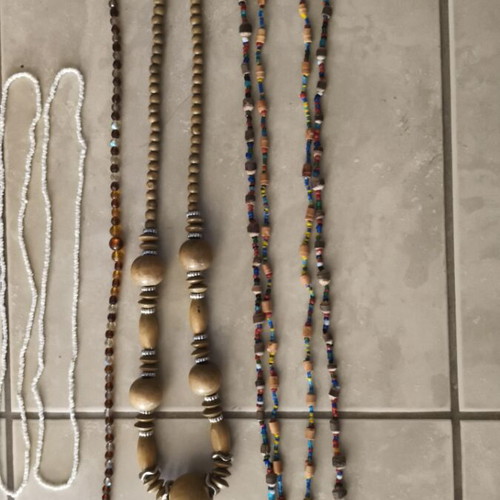 Vintage necklace set, 6 pieces, multicolor