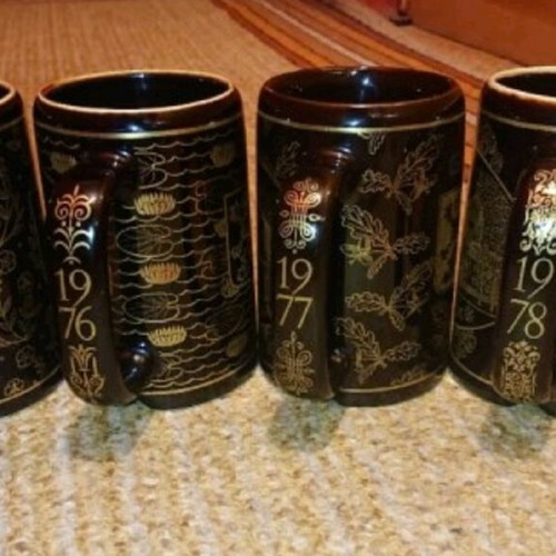 Swedish Rörstrand mugs like new, collectible annual editions