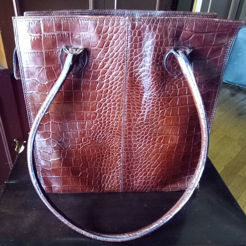 Vintage brown shoulder bag like new, large, made in Florence