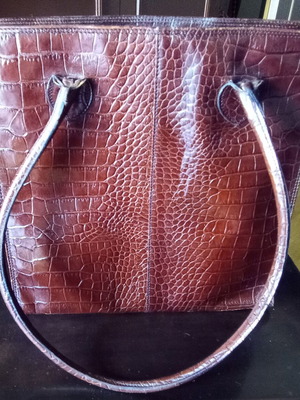 Vintage brown shoulder bag like new, large, made in Florence