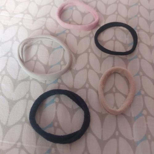 Hair ties multicolored like new, pack of 5