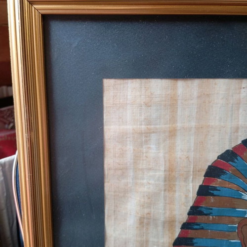 Papyrus framed art used, wooden frame 64x49 cm