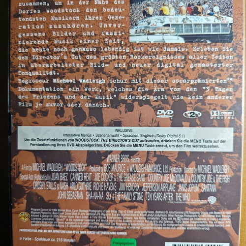 Woodstock The Director’s Cut DVD like new, collectible documentary