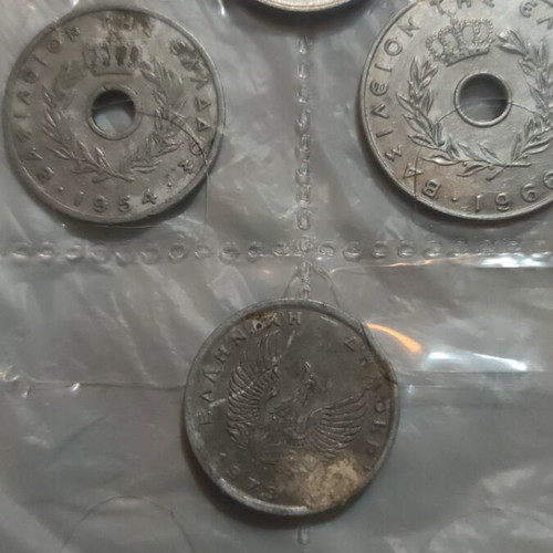 Greek old drachma coins used, pack of 6 pieces