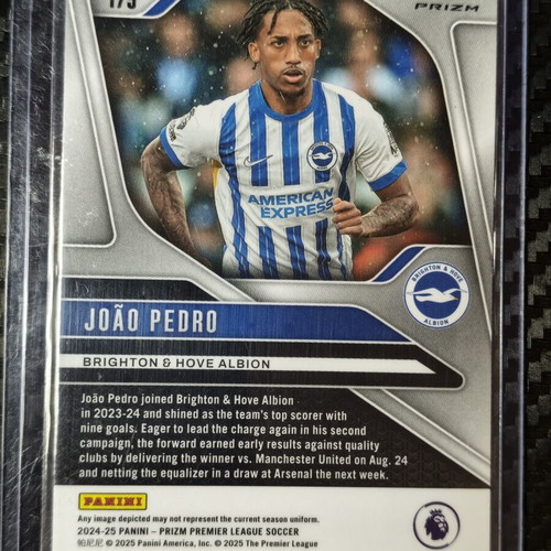 2024-25 Panini Prizm Premier League João Pedro Pink Mosaic Prizm card #175 Brighton