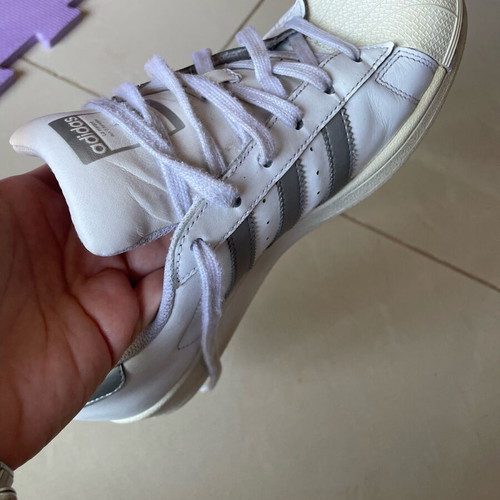 Adidas sneakers used, size 40, white and silver