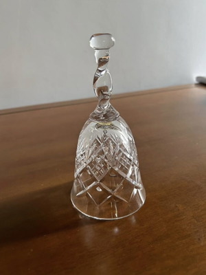 Crystal bell like new with clear sound, height 17 cm