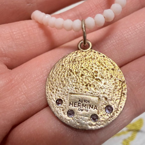 Hermina 925 beaded necklace like new, gold color